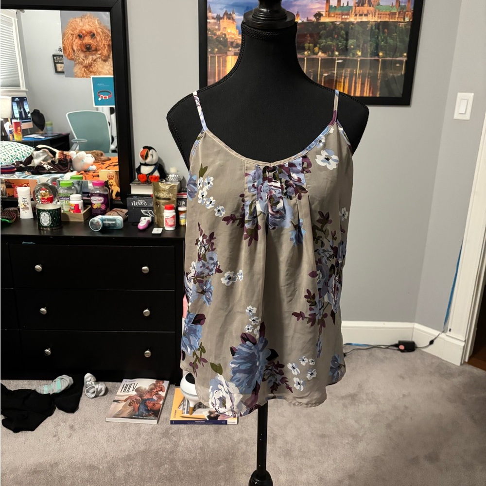 Floral Camisole in Gray and Purple
